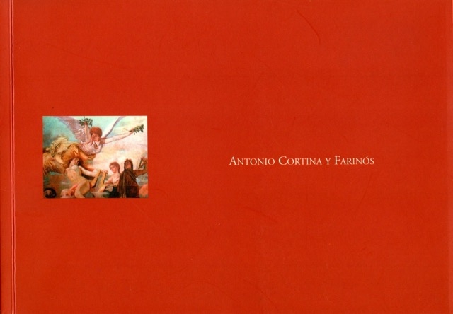 Cubierta del libro Antonio Cortina Farinós, de color rojo y con un fragmento de una pintura del autor,